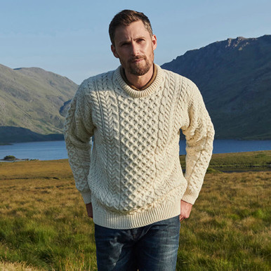 Merino Wool Zig Zag Sweater | ExclusivelyIrish.com