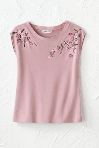 Rosana Cap-Sleeve Sweater Tee