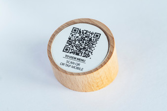 Circular Maplewood QR Holder