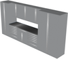 Saber 9-Piece Silver Garage Cabinet Set (9008)
