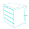 Saber silver 4 drawer base cabinet measurements 