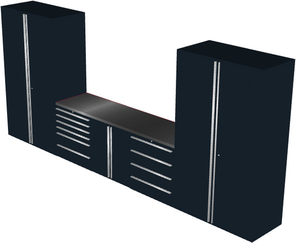 Saber 9-Piece Black Garage Cabinet Set (9015)