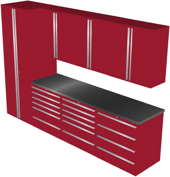 8-Piece Red Garage Cabinet Set (8007)