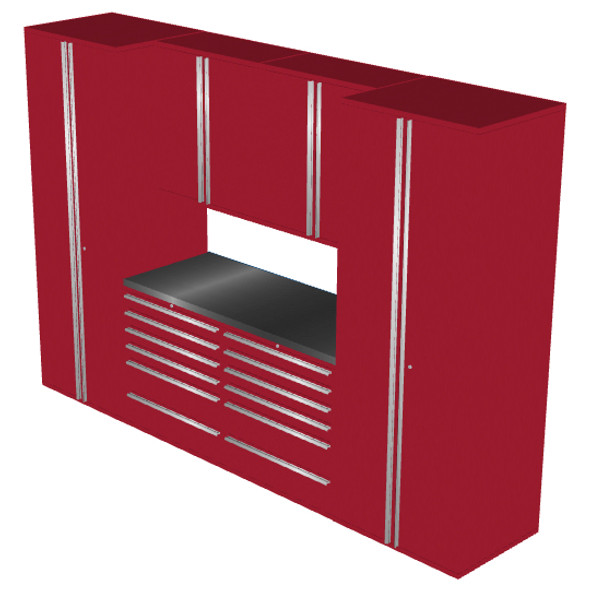 Saber 7-Piece Red Garage Cabinet Set (7001)