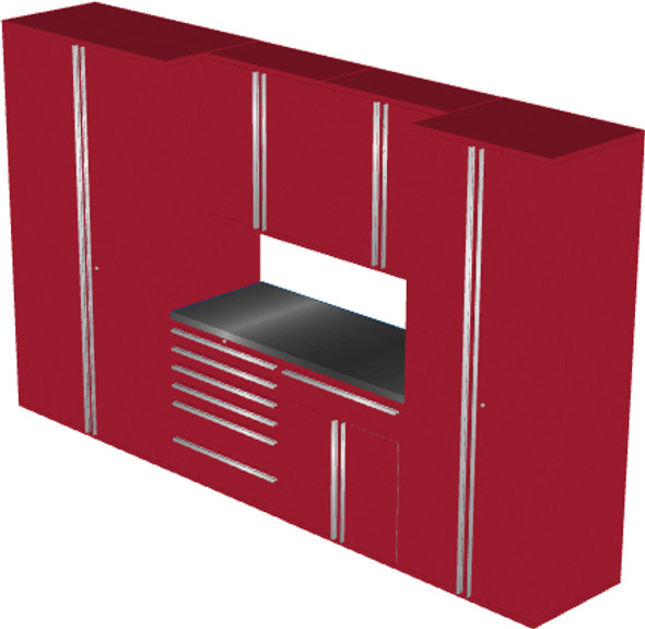 Saber 7-Piece Red Garage Cabinet Set (7002)