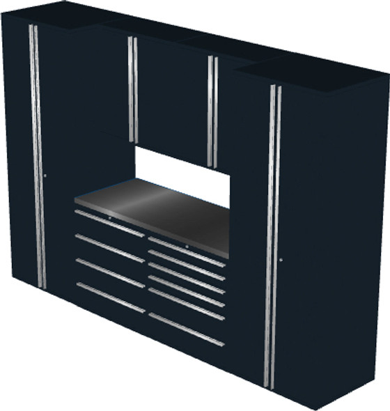 Saber 7-Piece Black Garage Cabinet Set (7005)