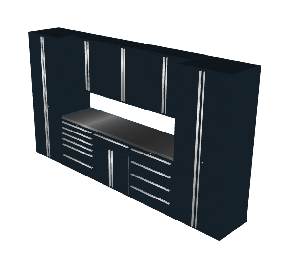 Saber 9-Piece Black Garage Cabinet Set (9005)
