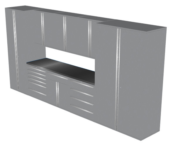  Saber 9-Piece Silver Garage Cabinet Set (9010)