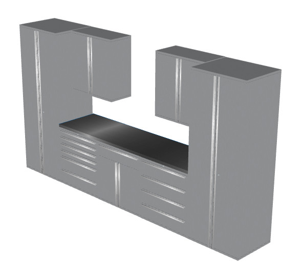 Saber 8-Piece Silver Garage Cabinet Set (8030)