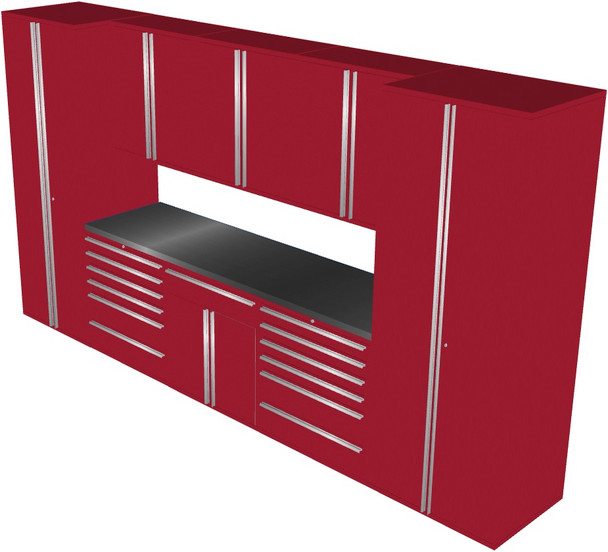aber 9-Piece Red Garage Cabinet Set (9006)