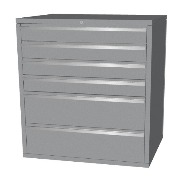 Saber silver 6 drawer base cabinet