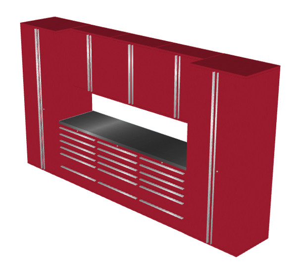 Saber 9-Piece Red Garage Cabinet Set (9001)