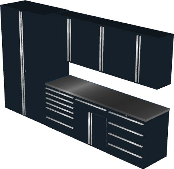Saber 8-Piece Black Garage Cabinet Set (8003)