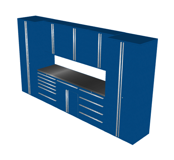 Saber 9-Piece Blue Garage Cabinet Set (9005)