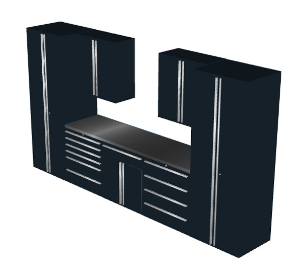 Saber 8-Piece Black Garage Cabinet Set (8030)