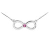 14K White Gold Infinity CZ Birthstone Necklace