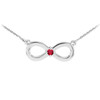 14K White Gold Infinity CZ Birthstone Necklace