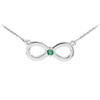 Sterling Silver Infinity CZ Birthstone Necklace