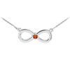 Sterling Silver Infinity CZ Birthstone Necklace