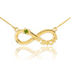 14K Gold Infinity #1MOM CZ Birthstone Necklace