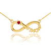 14K Gold Infinity #1MOM CZ Birthstone Necklace