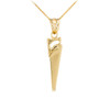 Polished Gold Saw Pendant Necklace