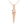 Polished Rose Gold Saw Pendant Necklace