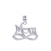 Sterling Silver Infinity "MOM" Open Heart Pendant Necklace