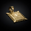 Gold Scorpio Zodiac Sign Filigree Square Pendant Necklace