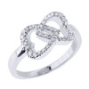 Sterling Silver CZ Infinity Double Heart Promise Ring