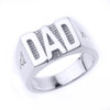 Solid White Gold  Diamond "DAD" Men's Ring