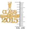 Gold "CLASS OF 2015" Graduation Charm Pendant Necklace