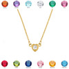 14K Yellow Gold CZ Dainty Heart Necklace