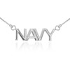 14K White Gold NAVY Necklace