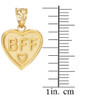 3pc Gold 'BFF' Heart Pendant Necklace Set