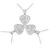 3pc White Gold 'BFF' Heart Pendant Necklace Set