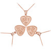 3pc Rose Gold 'BFF' Heart Pendant Necklace Set