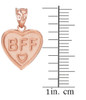3pc Rose Gold 'BFF' Heart Pendant Necklace Set