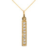 14k Yellow Gold Vertical Bar Diamond Necklace