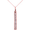 14k Rose Gold Diamonds Studded Vertical Bar Necklace