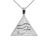 Solid White Gold Horus Pendant Necklace (13 steps)
