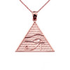 Solid Rose Gold Horus Pendant Necklace (13 steps)