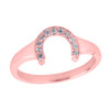 Rose Gold Ladies Diamond Lucky Horseshoe Ring