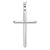 Polished White Gold Tube Cross Pendant