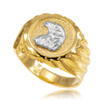 Gold Eagle Head Men's Ring