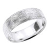 White Gold Satin Finished Unisex Wedding Band 7.2 MM