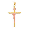 14K Two-Tone Yellow and Rose Gold Polished Tube Crucifix Pendant