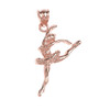 Rose Gold Ballet Dancer Charm Pendant Necklace