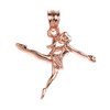 Rose Gold Ballerina Dancer Pendant Necklace