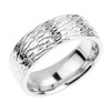 Textured White Gold Wedding Band - 7 MM